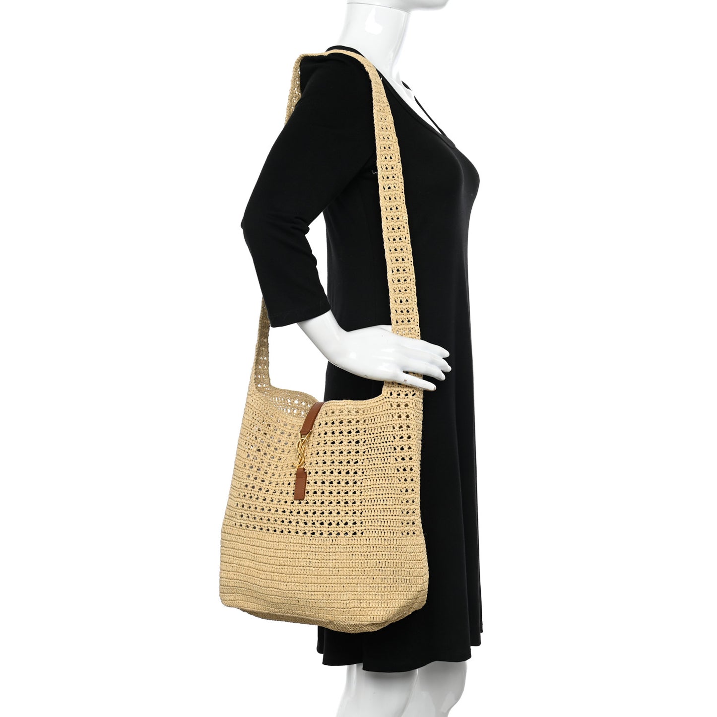 Raffia Monogram Hobo Naturale