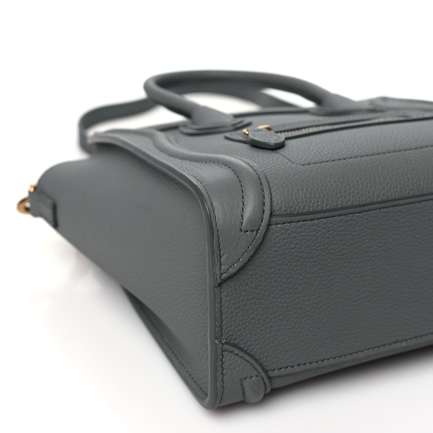 Drummed Calfskin Nano Luggage Kohl