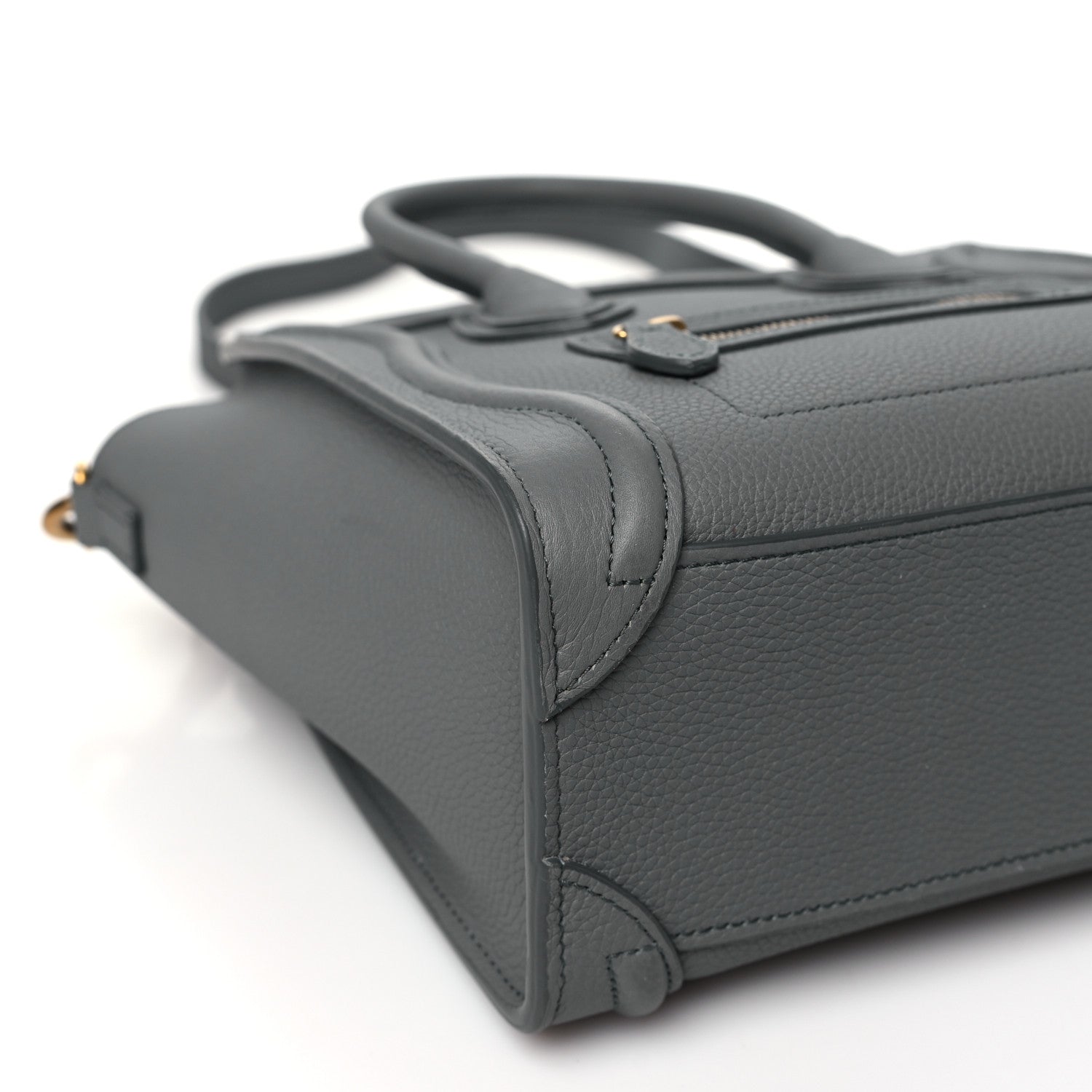 Celine Drummed Calfskin Nano Luggage Kohl 10 of 11