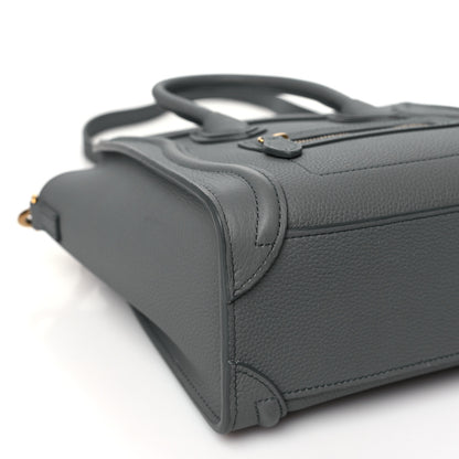 Celine Drummed Calfskin Nano Luggage Kohl 10 of 11
