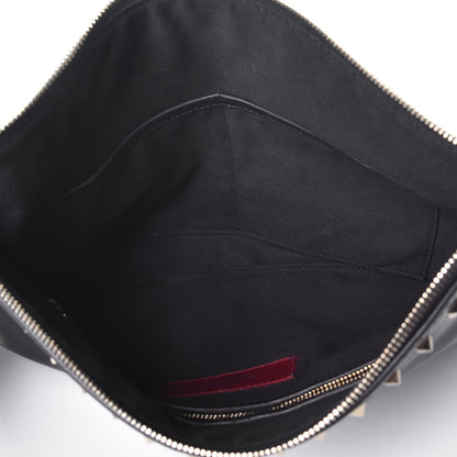 Valentino Garavani Vitello Large Rockstud Zip Wristlet Pouch Black 5 of 8