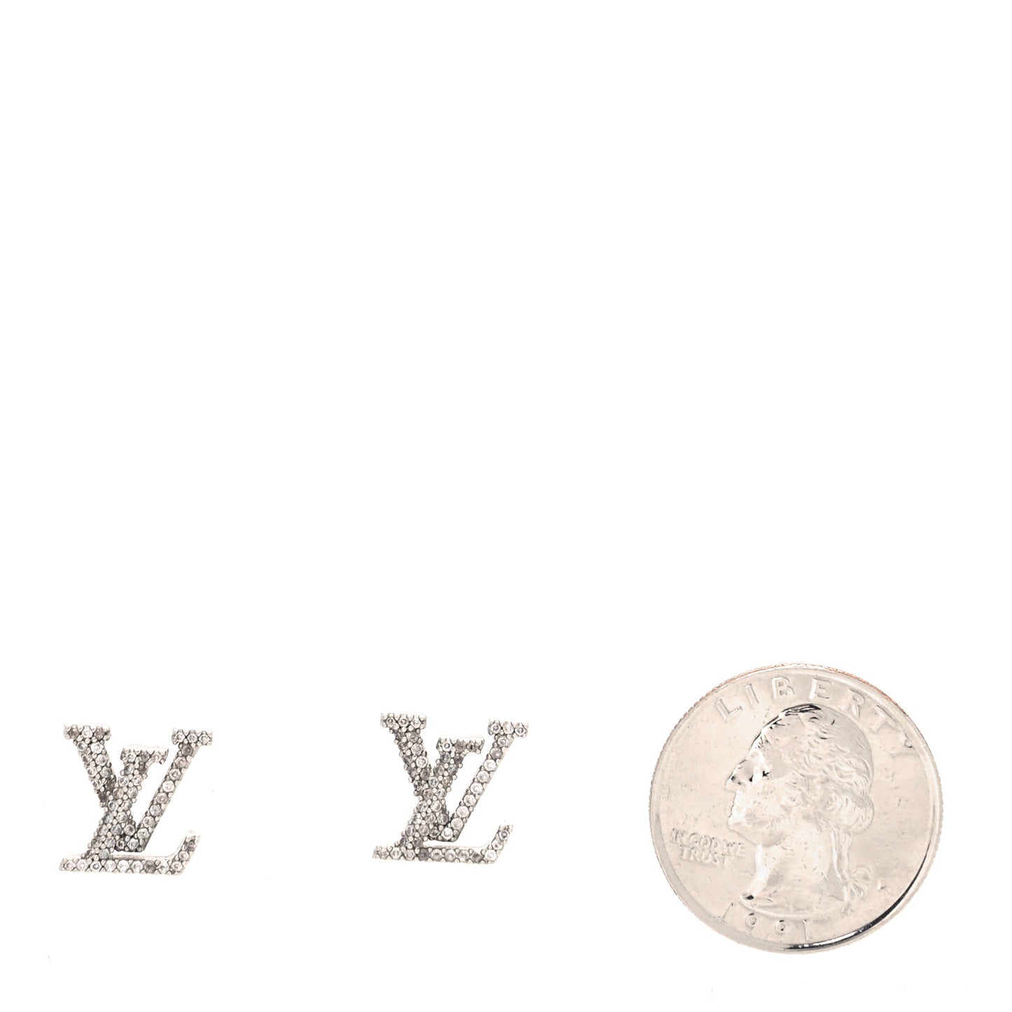 Crystal LV Iconic Earrings Silver