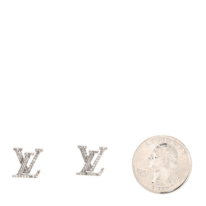 Louis Vuitton Crystal LV Iconic Earrings Silver 2 of 5