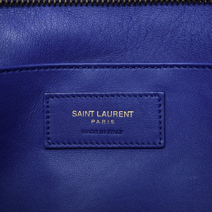Saint Laurent Calfskin Suede Small Monogram Downtown Cabas Ultramarine 8 of 12