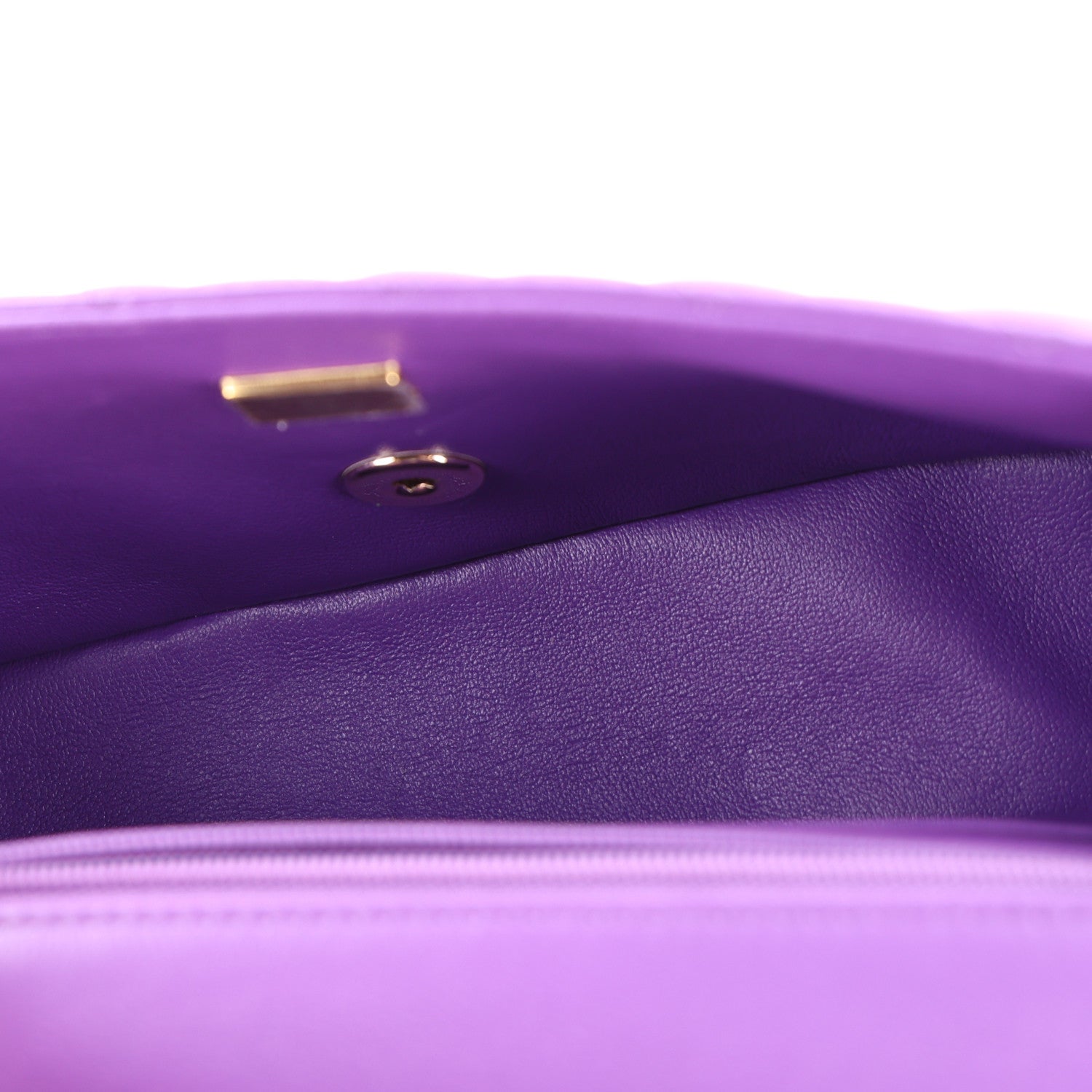 Chanel Lambskin Quilted Mini Top Handle Rectangular Flap Dark Purple 5 of 11