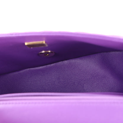 Chanel Lambskin Quilted Mini Top Handle Rectangular Flap Dark Purple 5 of 11