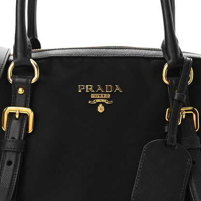 Prada Tessuto Nylon Saffiano Tote Black 7 of 9