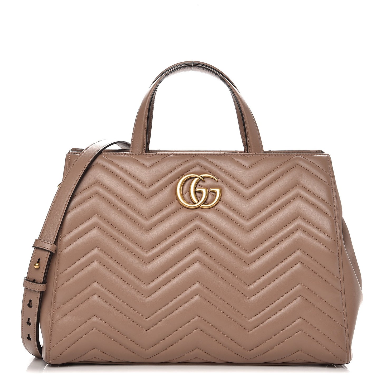 Calfskin Matelasse Medium GG Marmont Tote Porcelain Rose