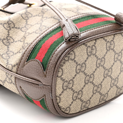 Gucci GG Supreme Monogram Web Mini Ophidia Bucket Bag Brown 10 of 10