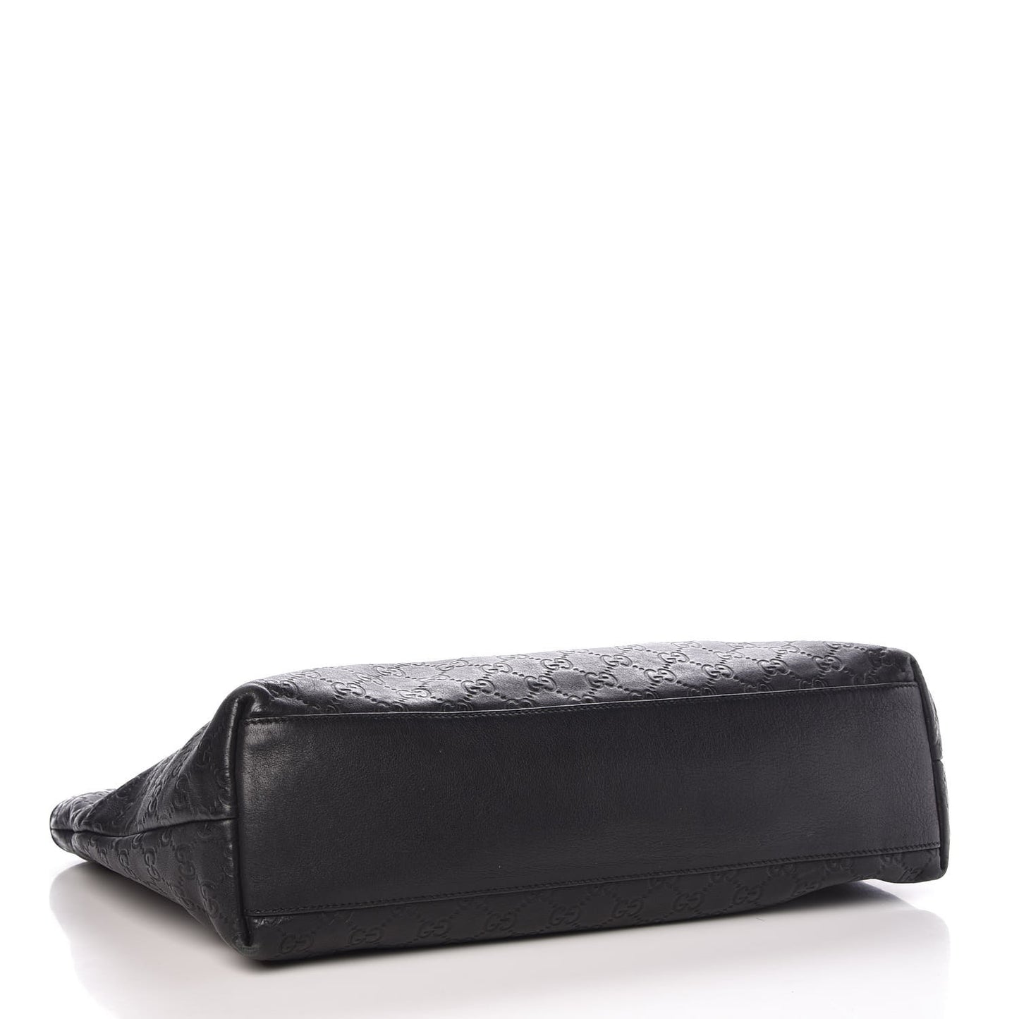 Guccissima Medium Zippered Shopping Tote Black