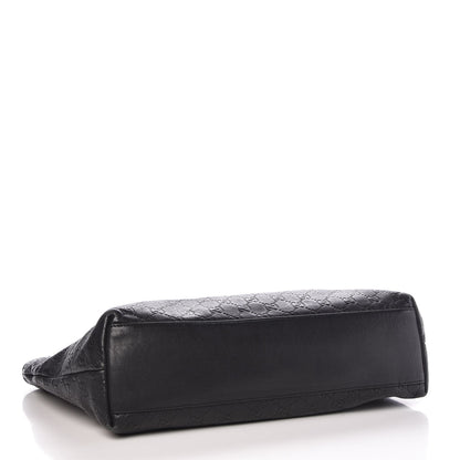 Gucci Guccissima Medium Zippered Shopping Tote Black 4 of 19