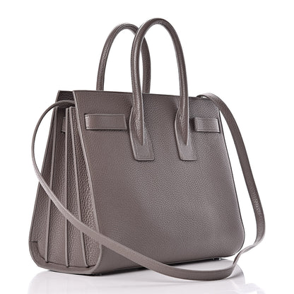 Saint Laurent Grained Calfskin Small Sac De Jour Fog 4 of 10