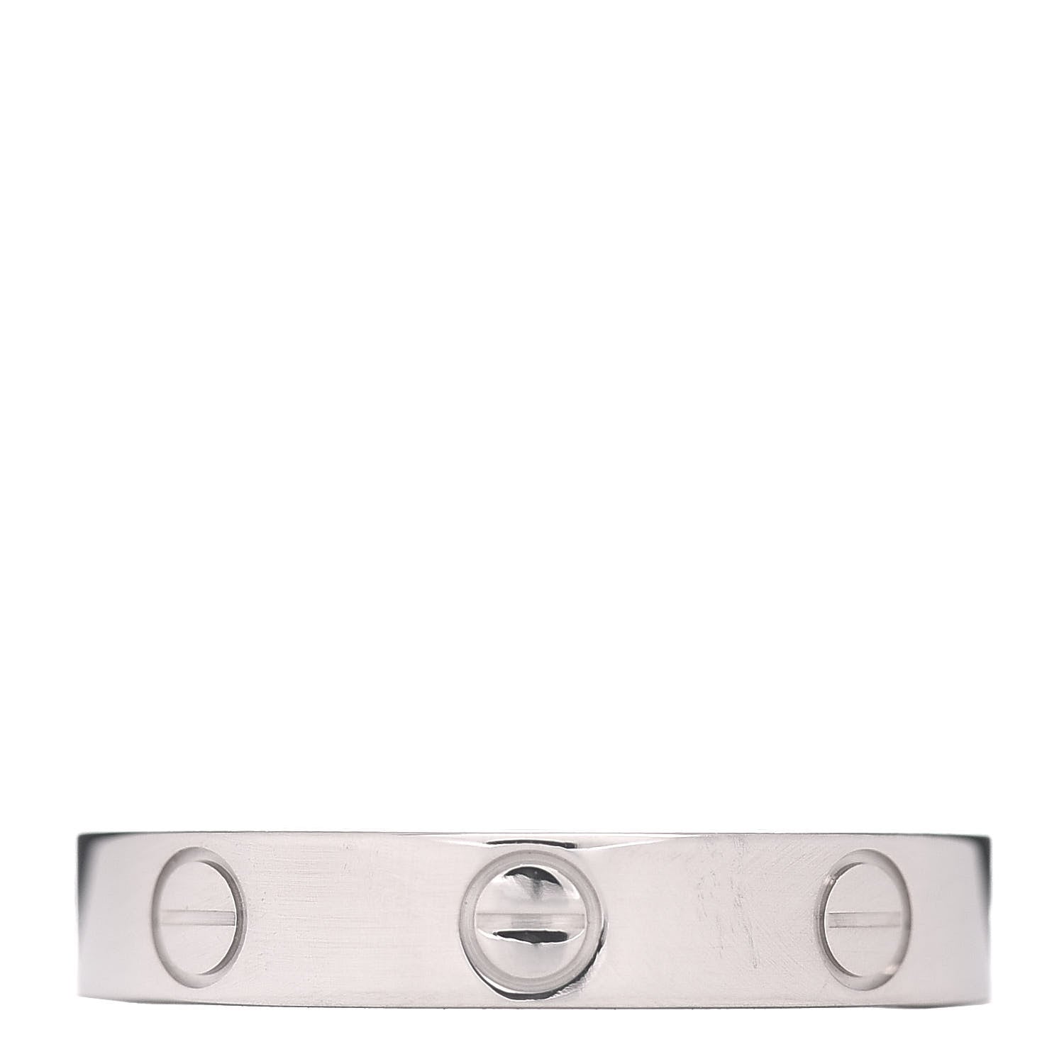 Cartier 18K White Gold 3.5mm LOVE Wedding Band Ring 53 6.25 3 of 4