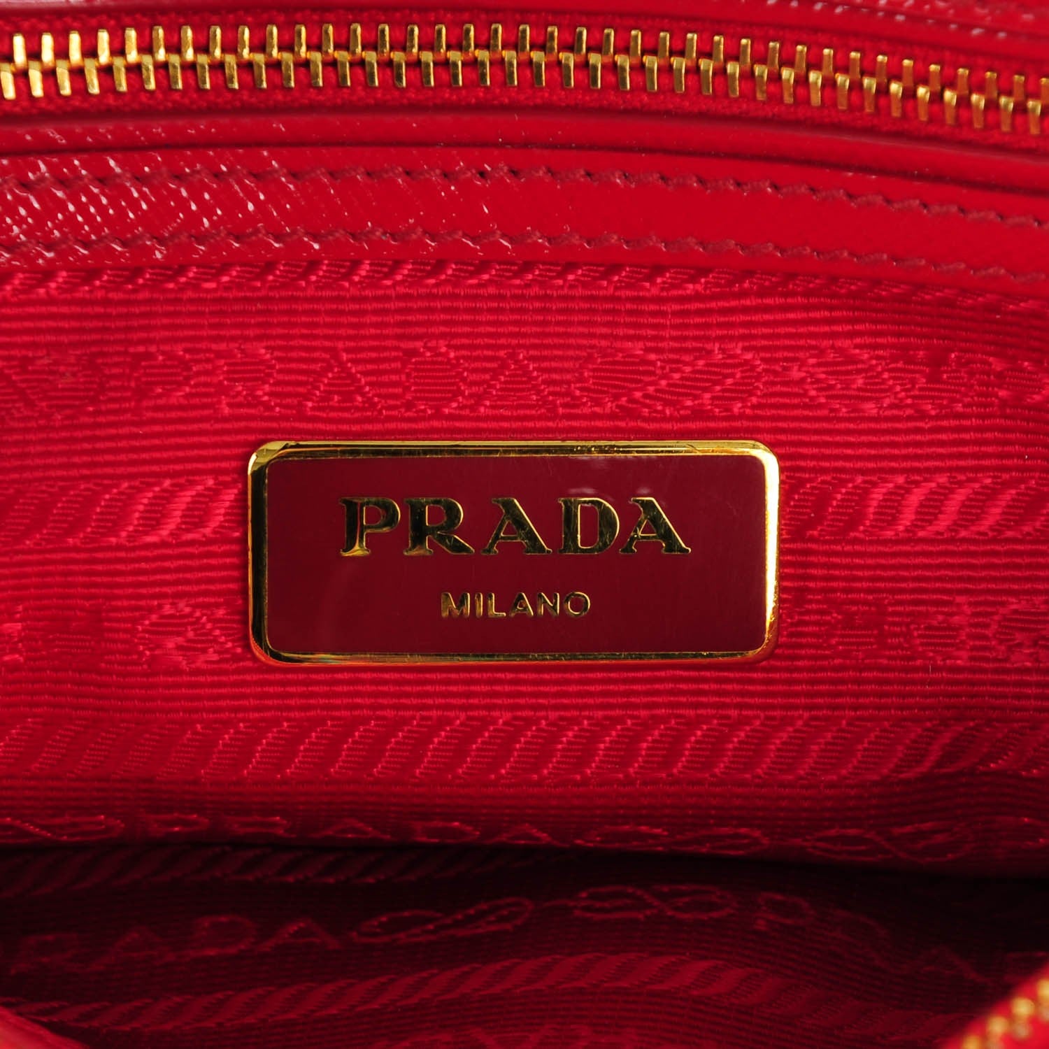 Prada Saffiano Vernice Mini Promenade Tote Rosso 8 of 12
