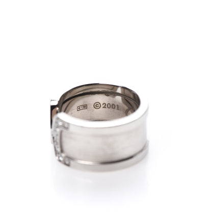 Cartier 18K White Gold Diamond 10mm Logo De Ring 47 4 5 of 6