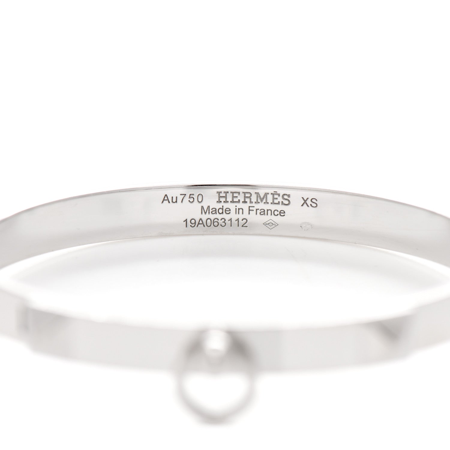 Hermes 18K White Gold PM Collier De Chien Bracelet XS 3 of 4