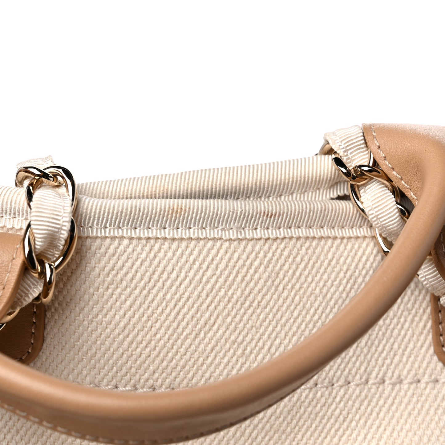 Canvas Pearl Large Deauville Tote Ecru Beige