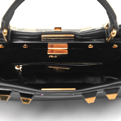 Fendi Nappa Studded Mini Peekaboo Iconic Satchel Black 4 of 8