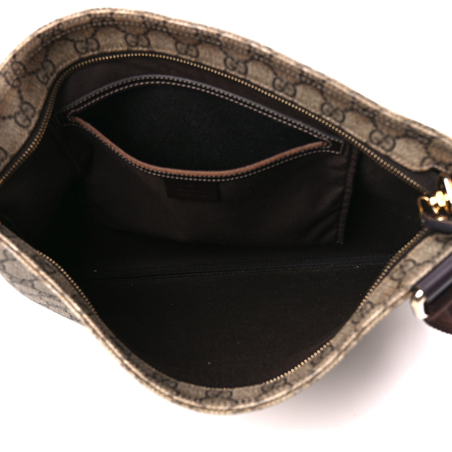 Gucci GG Supreme Monogram Medium Flat Messenger Bag Dark Brown 5 of 10