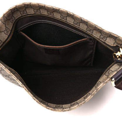 Gucci GG Supreme Monogram Medium Flat Messenger Bag Dark Brown 5 of 10