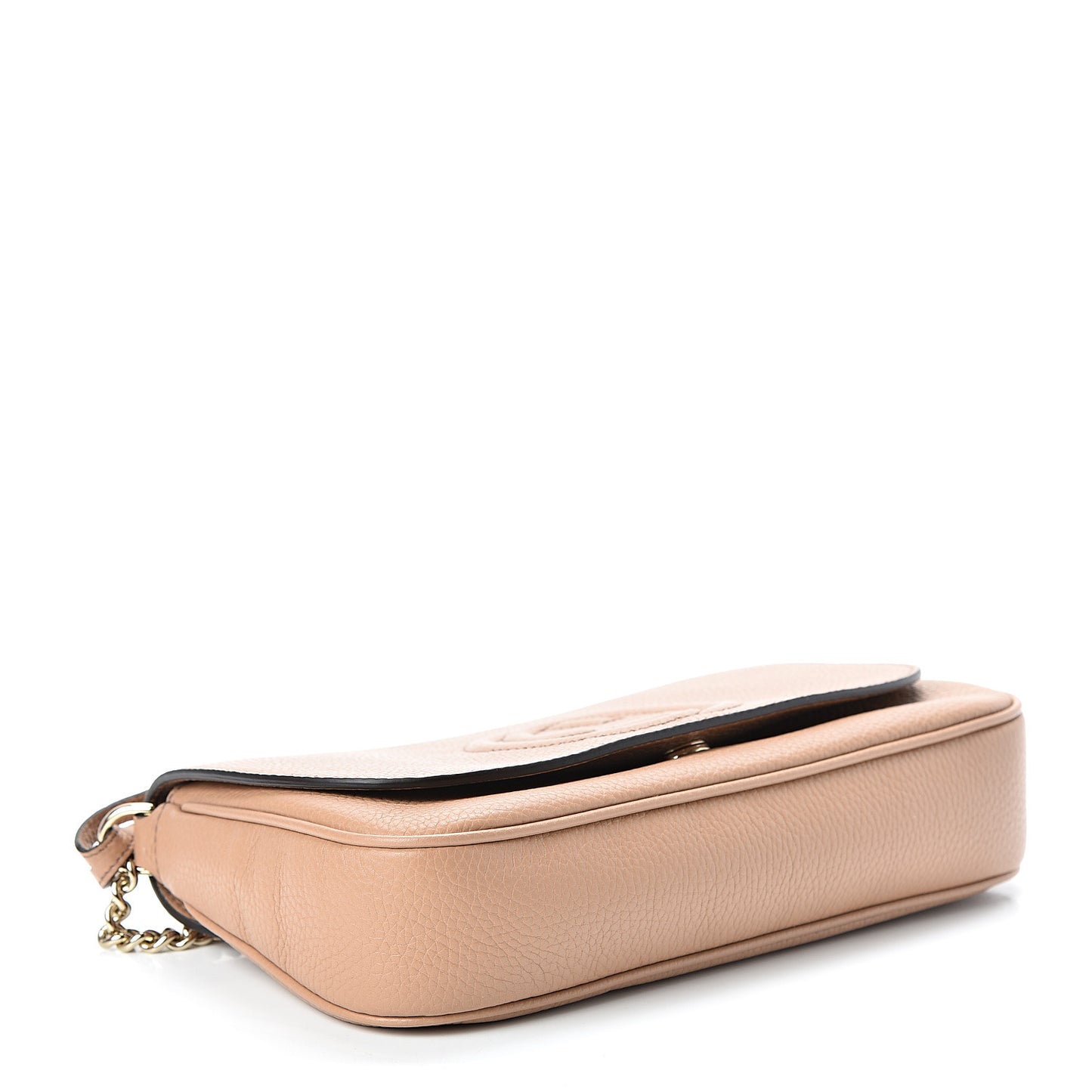 Pebbled Calfskin Medium Soho Flap Crossbody Camelia