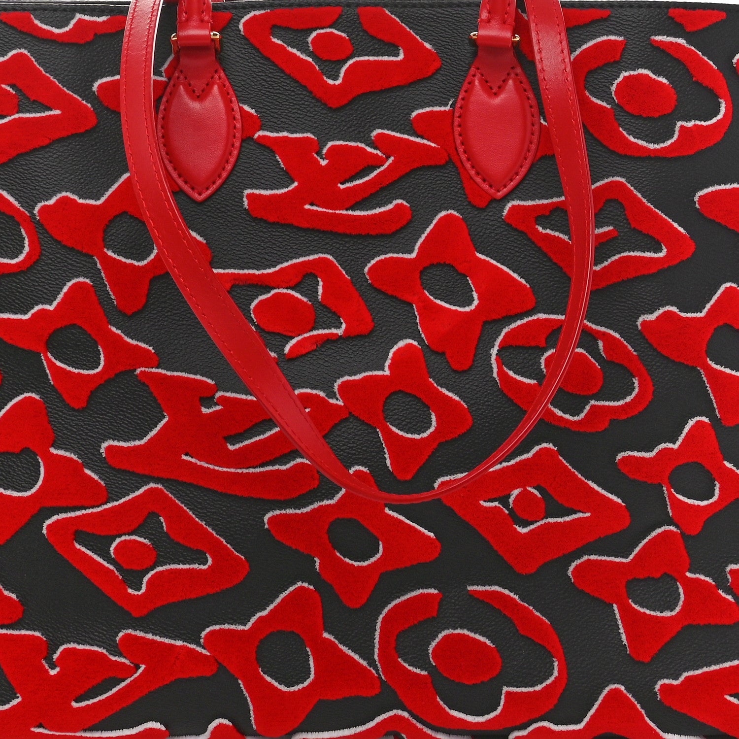 Louis Vuitton X UF Tufted Monogram Onthego GM Black Red 7 of 9