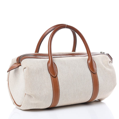 Hermes Toile Natural Barenia Polochon Mademoiselle Bag 3 of 12