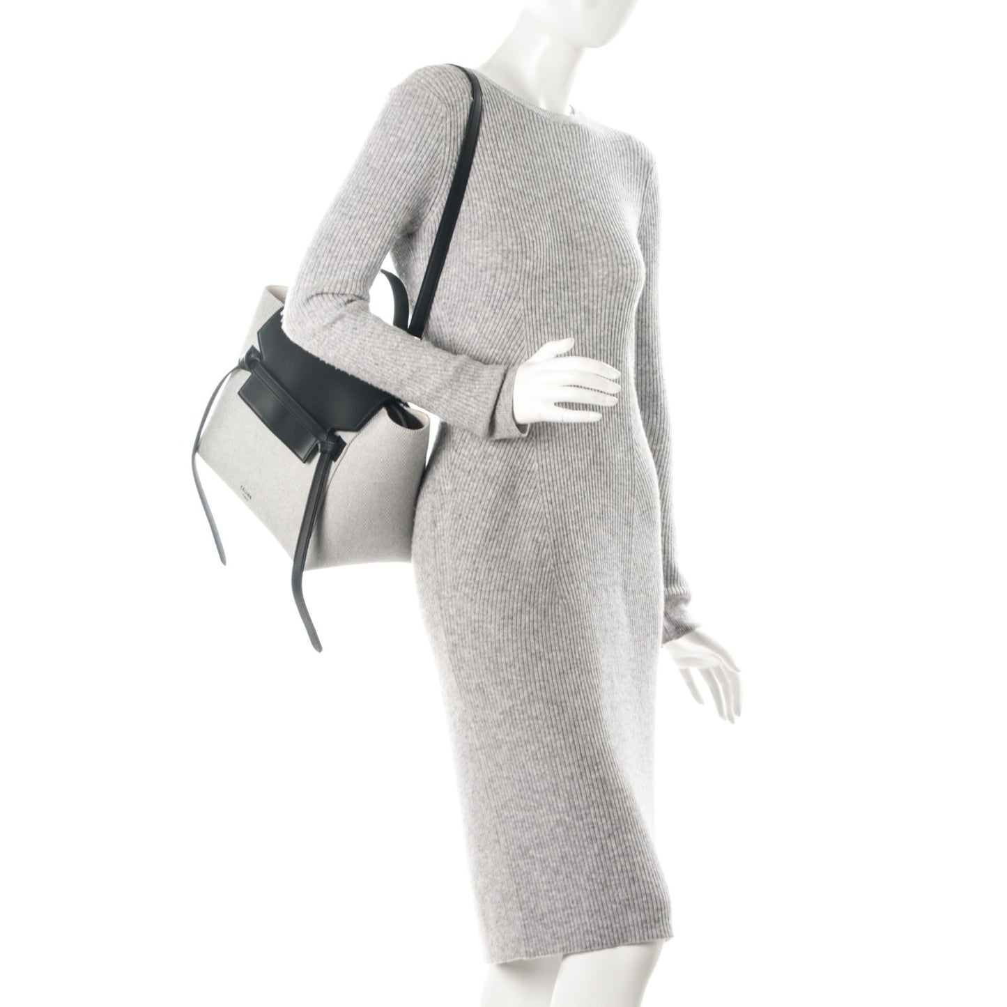 Cotton Canvas Calfskin Mini Belt Bag Navy Blue