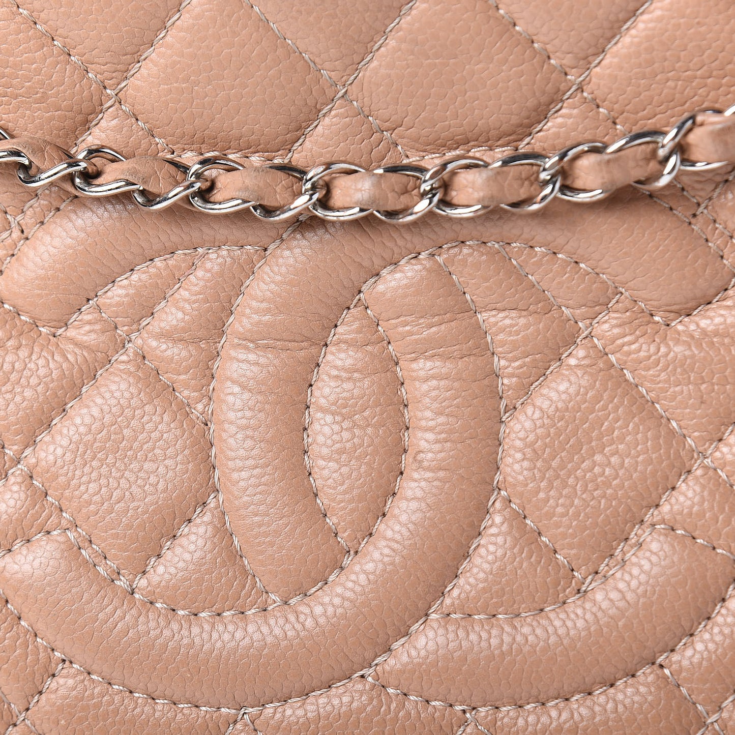 Caviar Quilted Petit Timeless Tote PTT Beige