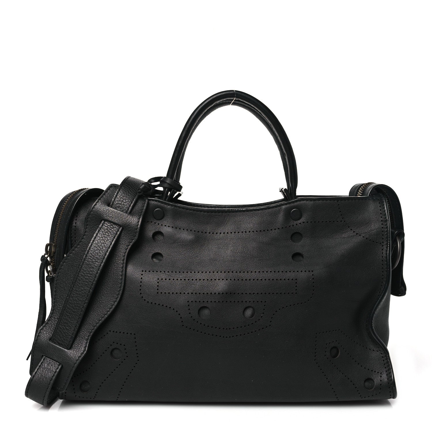 Balenciaga Veau Soyeux Perforated Blackout Hardware S City Black 1 of 13