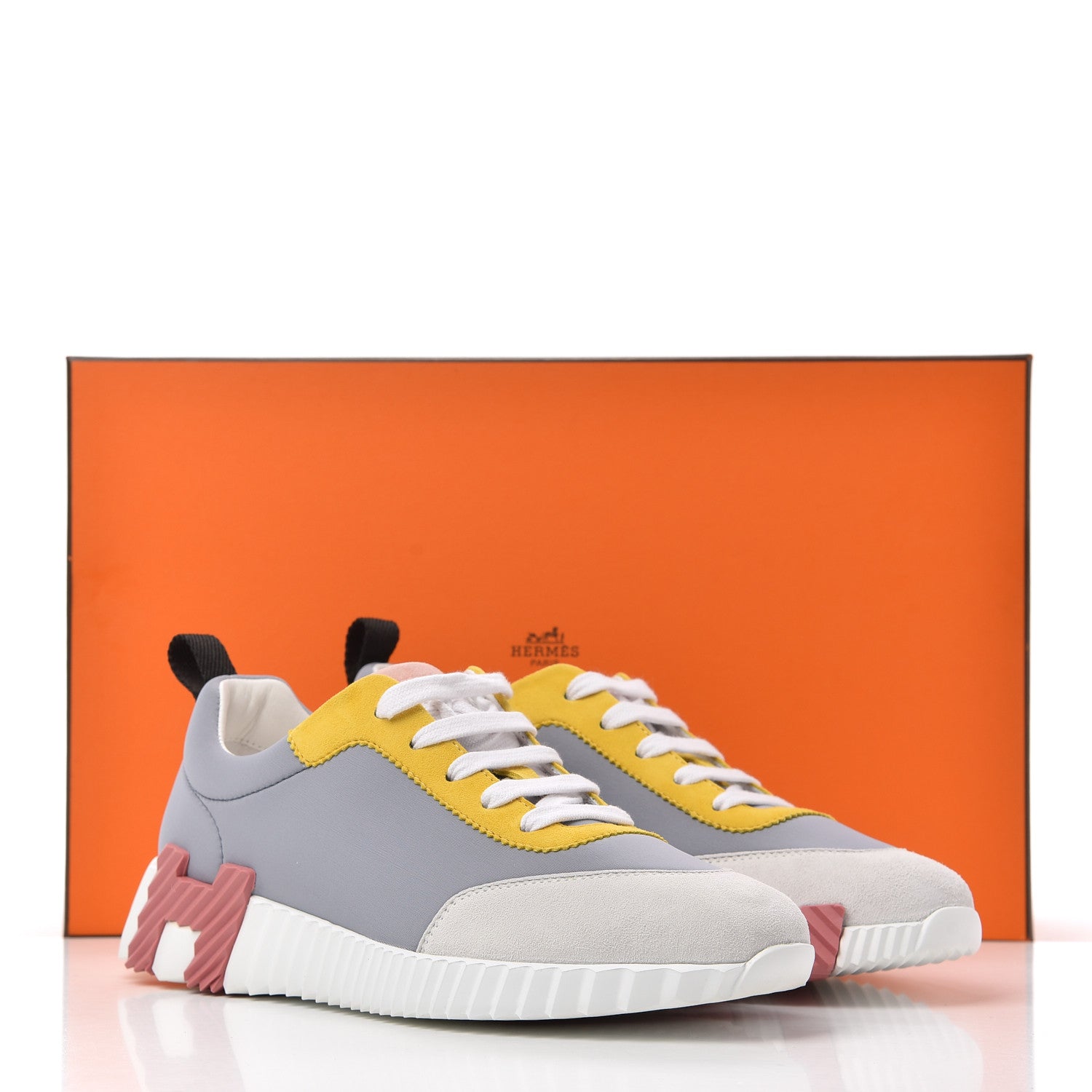 Hermes Technical Canvas Suede Goatskin Bouncing Sneakers 37 9 of 9