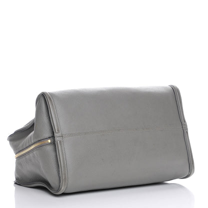 Alexander McQueen Pebbled Calfskin Large Skull Padlock Zip Around Tote Dark Grey 4 of 9