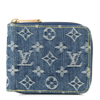 Louis Vuitton Denim Zip Compact Wallet Blue 1 of 8