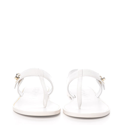 Chanel Lambskin CC Thong Sandals 36.5 White 2 of 11