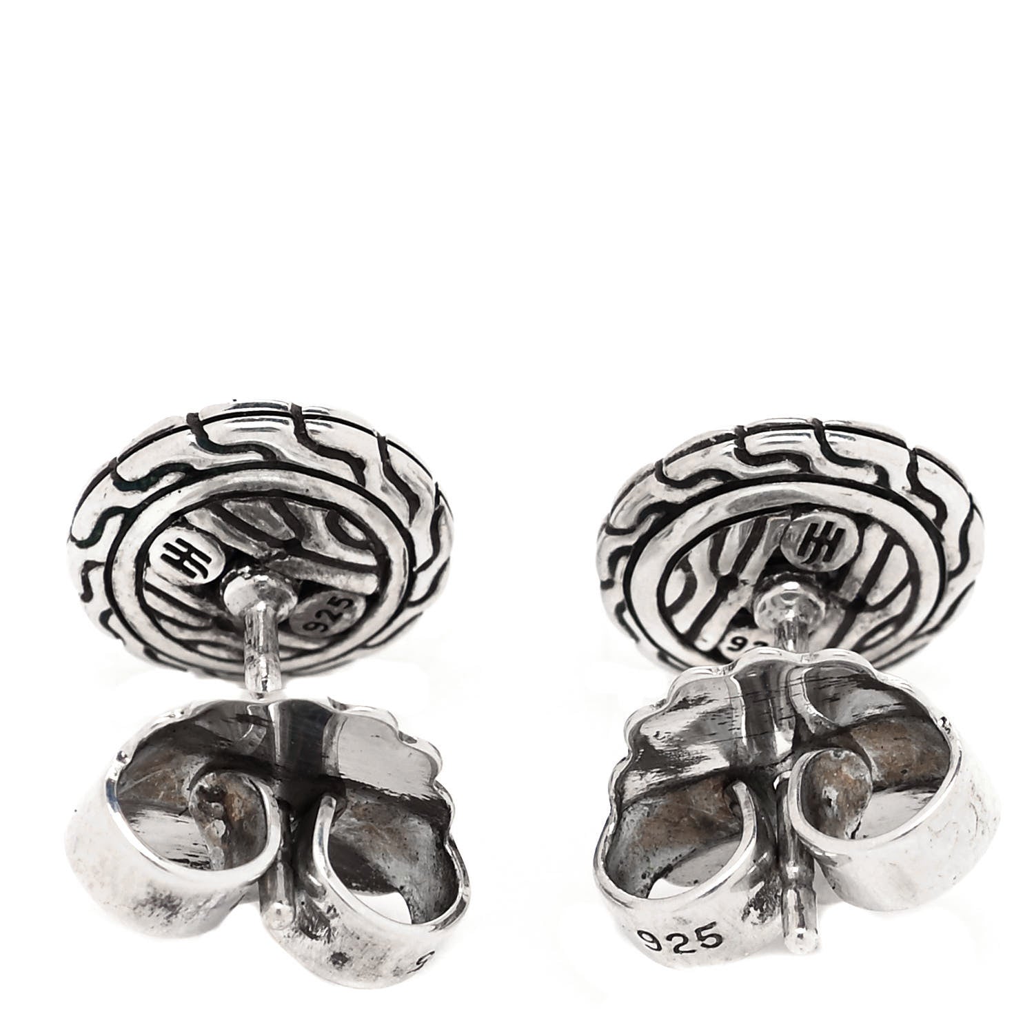 John Hardy Sterling Silver Blue Sapphire Classic Chain Stud Earrings 3 of 4