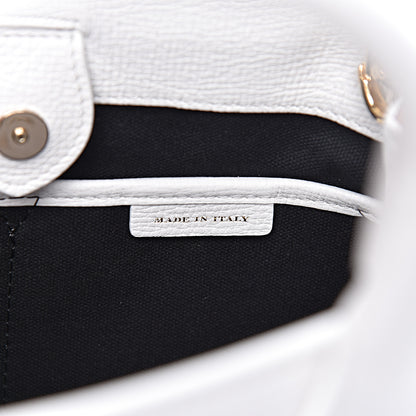 Burberry Grainy Calfskin House Check Small Banner Tote Chalk White 7 of 12