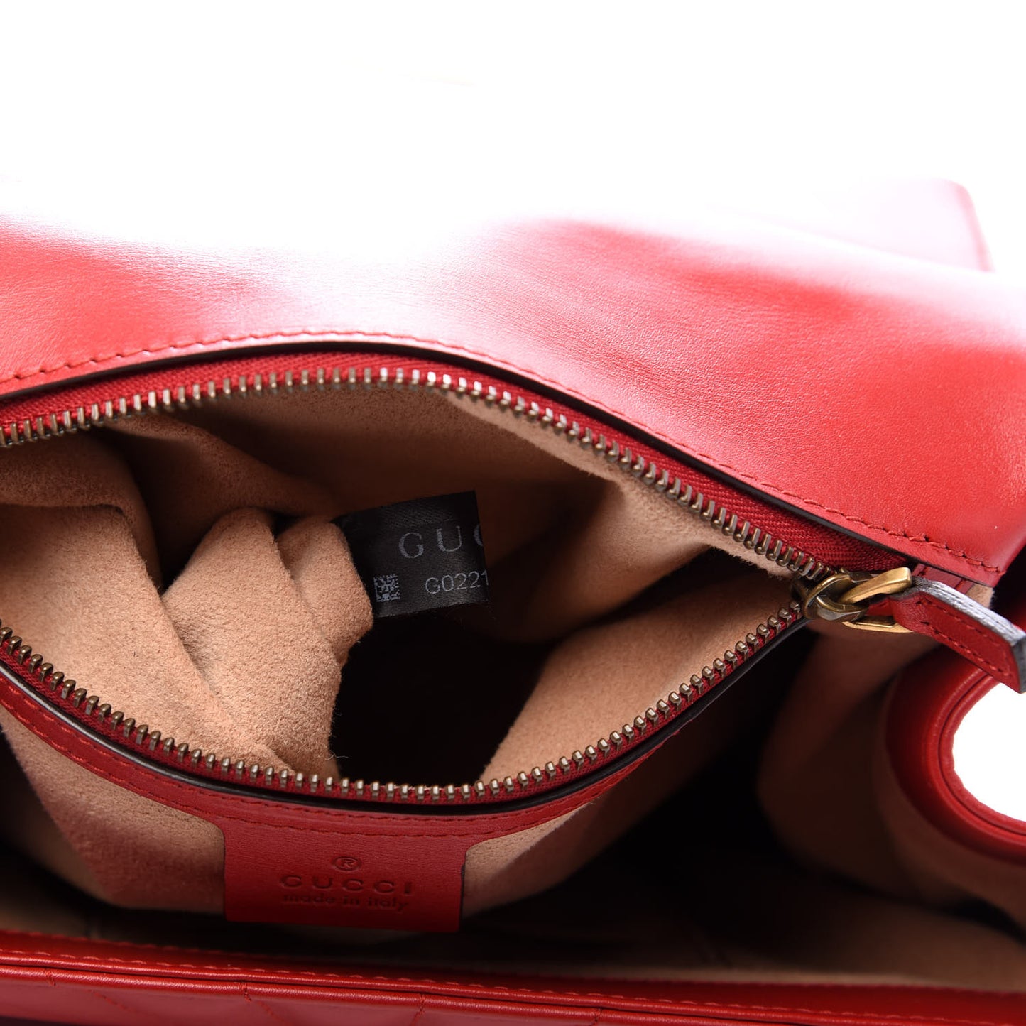 Calfskin Bamboo Trapuntata Queen Margaret Backpack Hibiscus Red