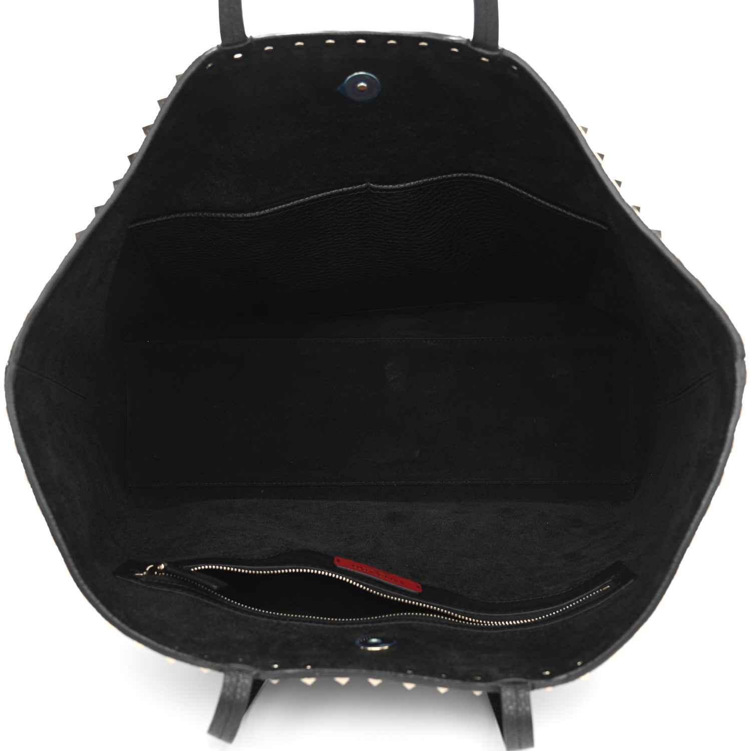 Valentino Garavani Grained Calfskin Rockstud Shoulder Tote Black 5 of 10