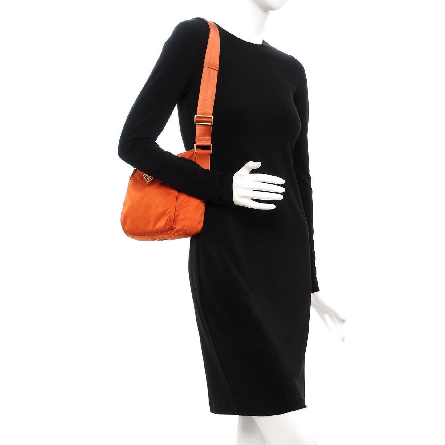 Nylon Vela Flat Messenger Bag Papaya