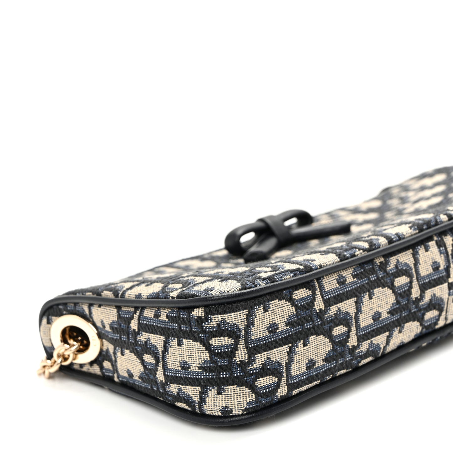 Oblique Bow Pouch With Chain Blue