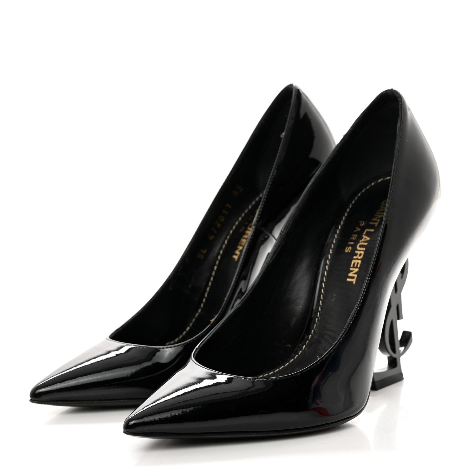 Saint Laurent SAINT LAURENT Patent Calfskin Opyum 110 Sandals 35 Black 3 of 8