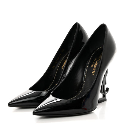 Saint Laurent SAINT LAURENT Patent Calfskin Opyum 110 Sandals 35 Black 3 of 8