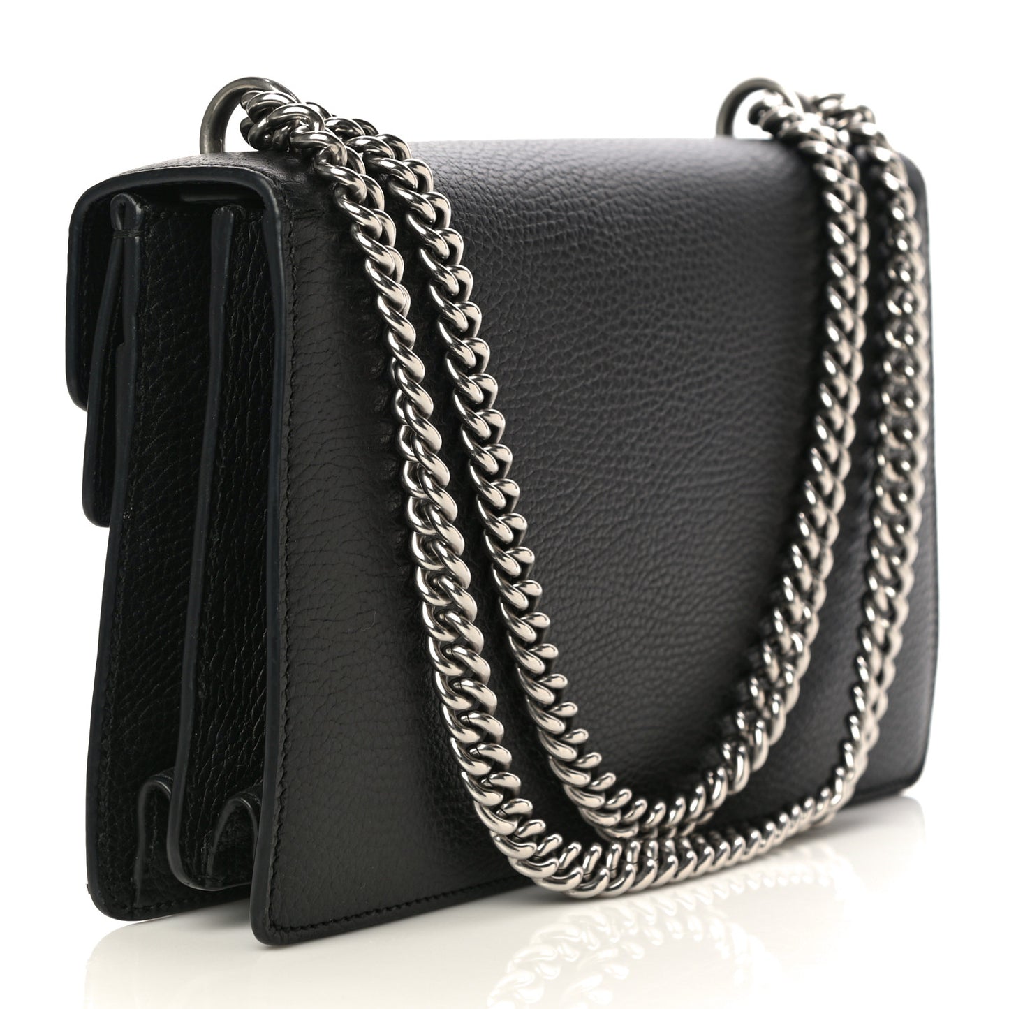 Pebbled Calfskin Small Dionysus Shoulder Bag Black