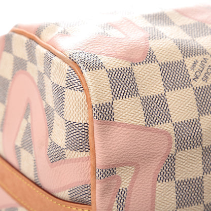 Louis Vuitton Damier Azur Tahitienne Speedy Bandouliere 30 Rose Ballerine 19 of 19
