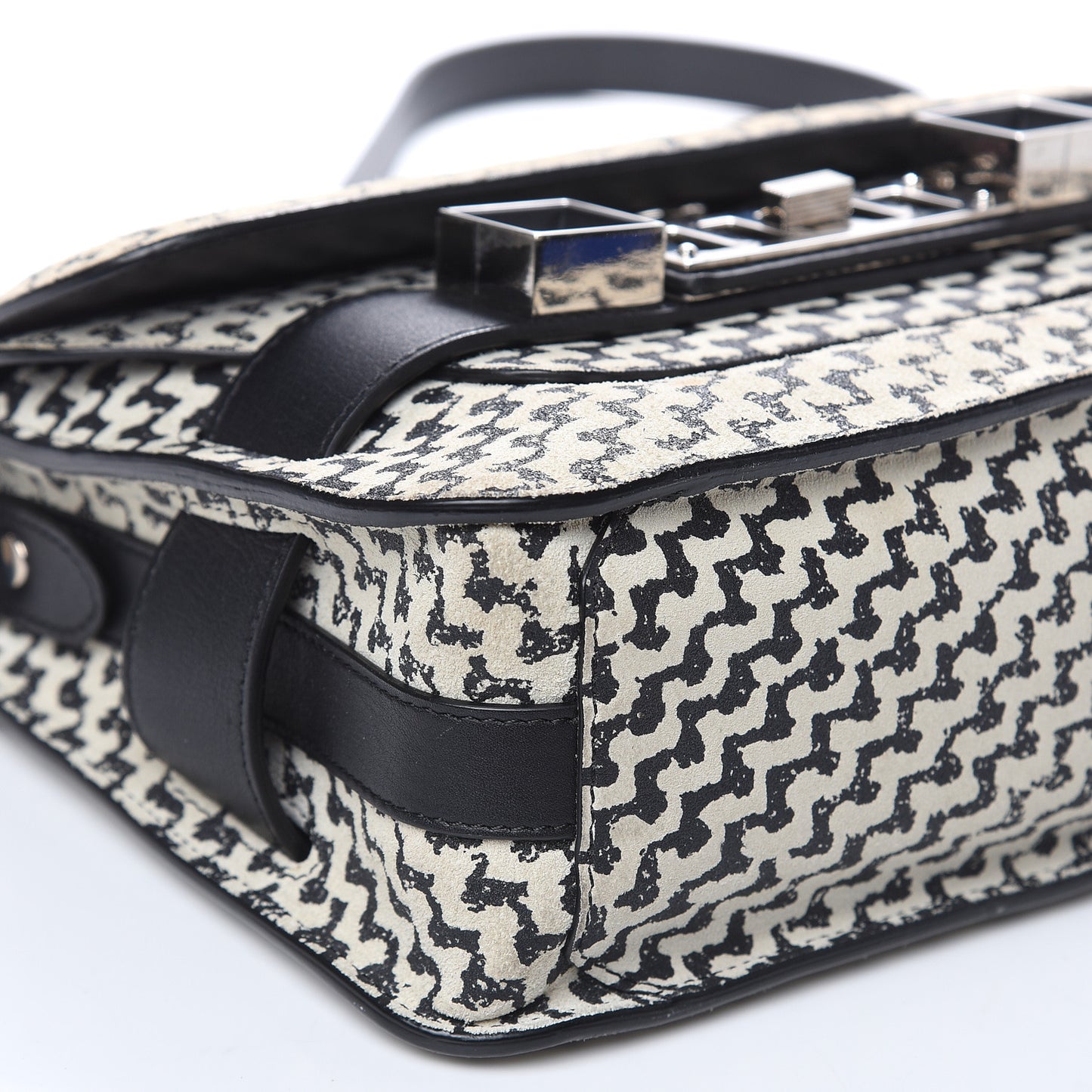 Suede Tweed Print Mini PS11 Classic Shoulder Bag Off White