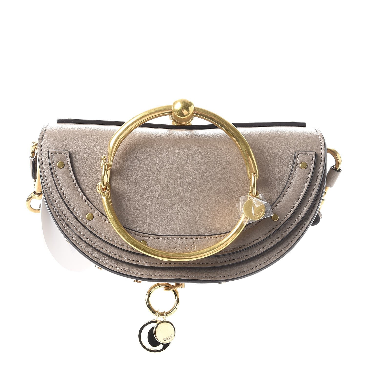 Chloe Calfskin Small Nile Bracelet Minaudiere Bag Motty Grey 1 of 8