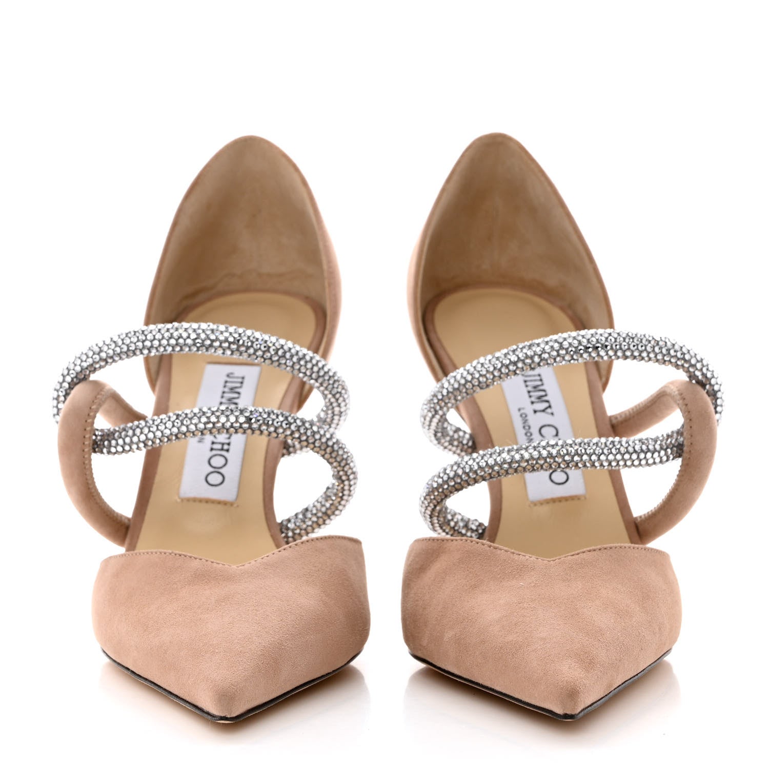 Jimmy Choo Suede Crystal Luis 90 Pumps 37 Tan 2 of 7