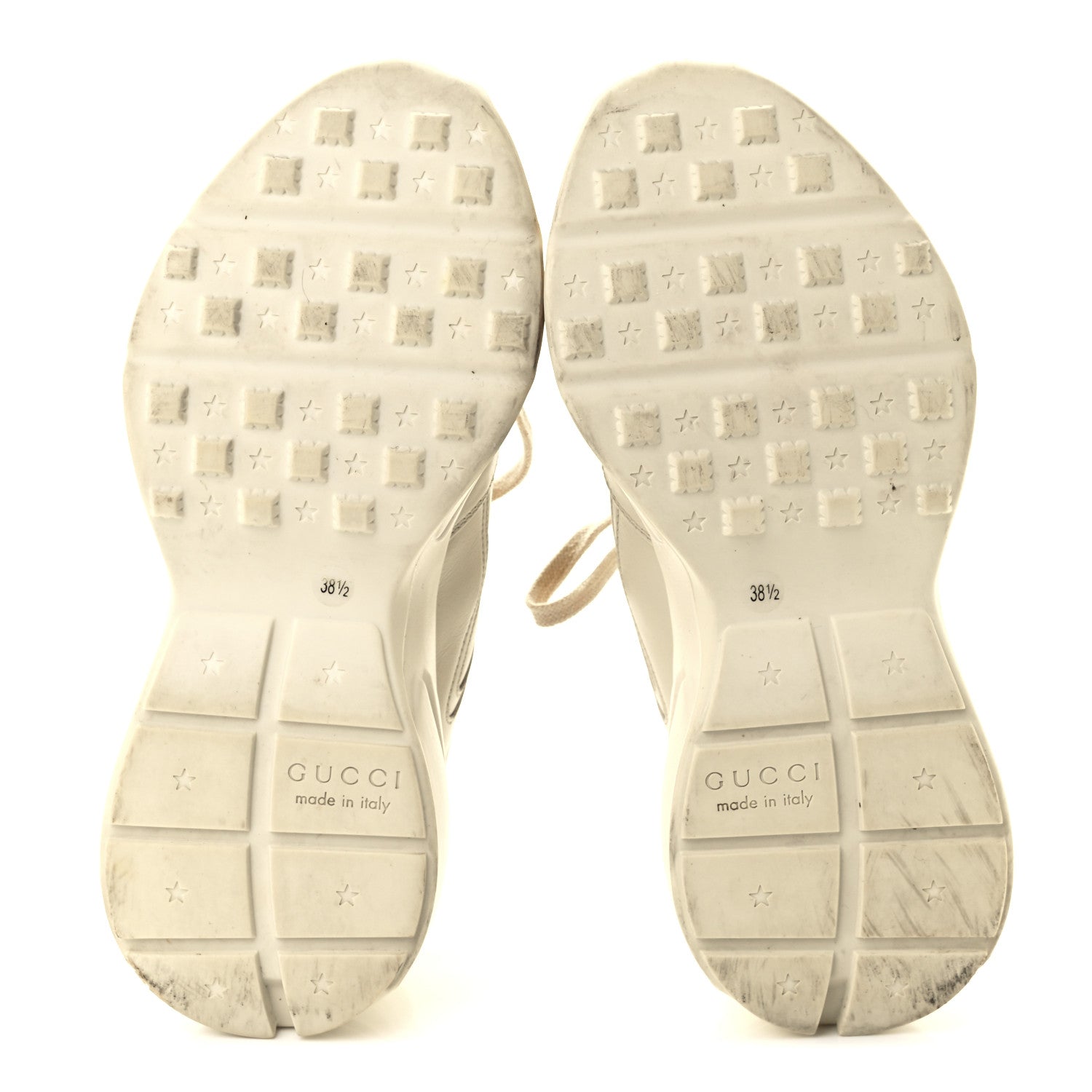 Gucci Calfskin Logo Womens Rhyton Sneakers 38.5 Ivory 7 of 10