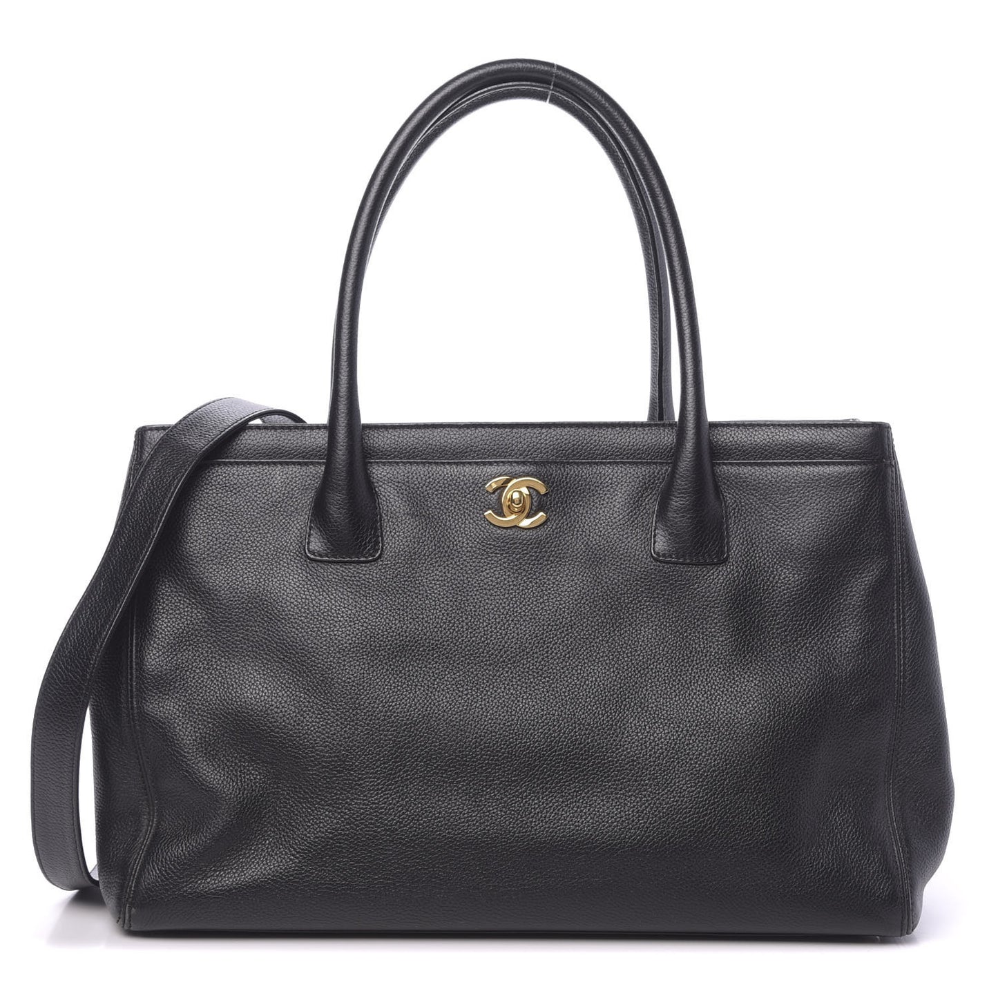 Calfskin Cerf Shopper Tote Black