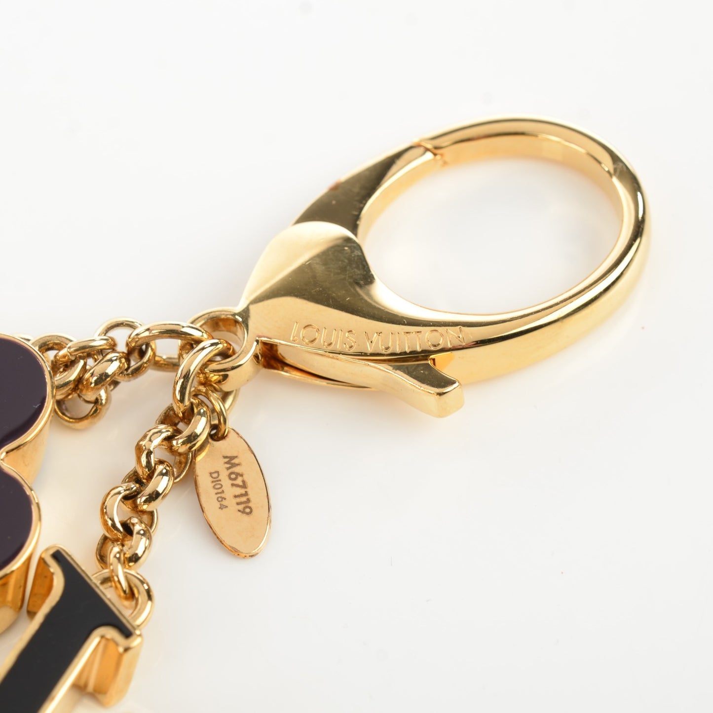 Fleur De Monogram Bag Charm Dore